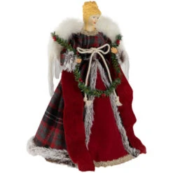 16" Red And Plaid Angel Christmas Tree Topper, Unlit 10 16" Red And Plaid Angel Christmas Tree Topper, Unlit -Winter Decor Store northlight tj99312 03 94895.1693669213