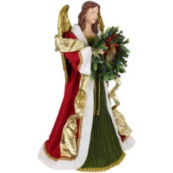 Northlight Commercial Size Angel Christmas Tree Topper With Wreath - 3' - Red And Green - Unlit -Winter Decor Store northlight tj99313 03 60481.1693669213
