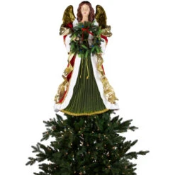 Northlight Commercial Size Angel Christmas Tree Topper With Wreath - 3' - Red And Green - Unlit -Winter Decor Store northlight tj99313 on20tree 51098.1693669213