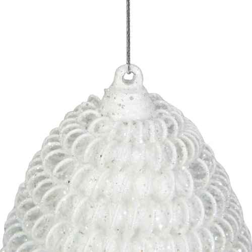 Northlight 5.5" White Glitter Spiral Coiled Wire Finial Christmas Ornament 2 Northlight 5.5" White Glitter Spiral Coiled Wire Finial Christmas Ornament - Image 2