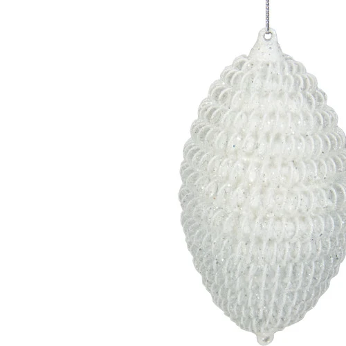 Northlight 5.5" White Glitter Spiral Coiled Wire Finial Christmas Ornament 3 Northlight 5.5" White Glitter Spiral Coiled Wire Finial Christmas Ornament - Image 3