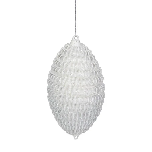 Northlight 5.5" White Glitter Spiral Coiled Wire Finial Christmas Ornament 1 Northlight 5.5" White Glitter Spiral Coiled Wire Finial Christmas Ornament