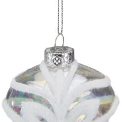 Northlight 3.25" Clear Iridescent With White Frost Glass Onion Christmas Ornament -Winter Decor Store northlight tr88533 4 sample 94170.1600391619