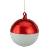 Northlight 3.5" Shiny Red And Matte White Glass Christmas Ball Ornament