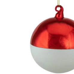 Northlight 3.5" Shiny Red And Matte White Glass Christmas Ball Ornament -Winter Decor Store northlight tr88568 3 sample 40911.1613017687