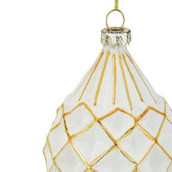 Northlight 5" Glittered White And Gold Geometric Finial Glass Christmas Ornament 5 Northlight 5" Glittered White And Gold Geometric Finial Glass Christmas Ornament -Winter Decor Store northlight tr88573 3 sample 16903.1600391621