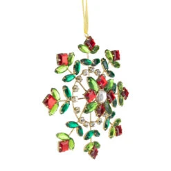 Northlight 6.5" Green And Red Gem Stone Flowers Snowflake Christmas Ornament 6 Northlight 6.5" Green And Red Gem Stone Flowers Snowflake Christmas Ornament -Winter Decor Store northlight tr88639 3 sample 77072.1600391619