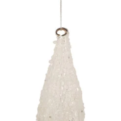 Northlight 9.5" White Beaded Glitter Finial Glass Christmas Ornament -Winter Decor Store northlight tr92584 2 10072.1659562354