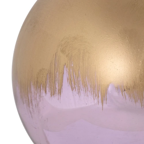 Northlight 3.5" Brushed Matte Gold And Shiny Lavender Glass Ball Christmas Ornament 3 Northlight 3.5" Brushed Matte Gold And Shiny Lavender Glass Ball Christmas Ornament - Image 3