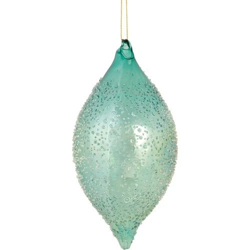 Northlight 7" Transparent Blue Textured Glass Finial Christmas Ornament 1 Northlight 7" Transparent Blue Textured Glass Finial Christmas Ornament