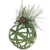 Northlight 5" Green Rattan Style Christmas Ball Ornament With Pine Cone