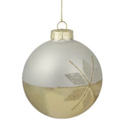 Northlight 4" Gold And Silver Snowflake Glass Ball Christmas Ornament -Winter Decor Store northlight tr94437 sample 2 39895.1690469260