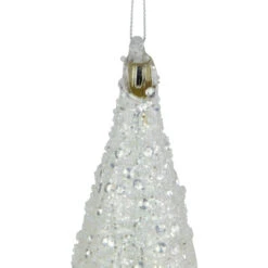 Northlight 9.5" Matte White Sequin And Glitter Finial Glass Christmas Ornament 6 Northlight 9.5" Matte White Sequin And Glitter Finial Glass Christmas Ornament -Winter Decor Store northlight tr94445 4 39257.1687789249