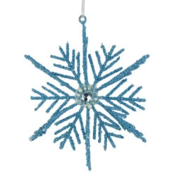 Northlight 10" Blue Glittered Snowflake Christmas Ornament