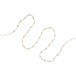 Northlight 6' Cream Wooden Beads Christmas Garland, Unlit
