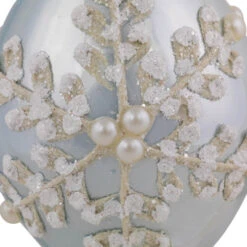 Northlight Set Of 2 Shiny Artic Blue Textured Snowflakes Finial Christmas Glass Ornaments 5" -Winter Decor Store northlight tr95013 220copy 99946.1700327049