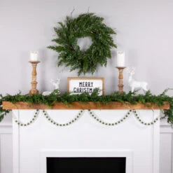 Northlight 6' Green And Cream Wooden Beads Christmas Garland, Unlit -Winter Decor Store northlight tr95014 styled20on20fireplace 29548.1700240835
