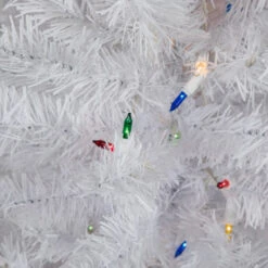 Northlight 3' Pre-Lit Snow White Artificial Christmas Tree, Multi Lights -Winter Decor Store northlight v15872 03 17892.1692371583