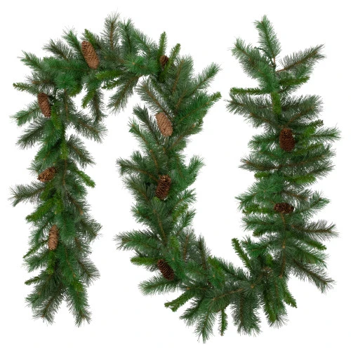 Northlight Pine And Pine Cones Artificial Christmas Garland - 9' X 12" - Unlit 1 Northlight Pine And Pine Cones Artificial Christmas Garland - 9' X 12" - Unlit