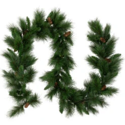 Northlight White Valley Pine With Pine Cones Artificial Christmas Garland - 9' X 14" - Unlit