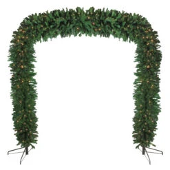 Northlight Pre-Lit Pine Artificial Christmas Archway Decoration - 9' X 8' - Clear Lights