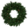 Northlight Pre-Lit White Valley Pine Artificial Pinecone Christmas Wreath - 36" - Clear Lights