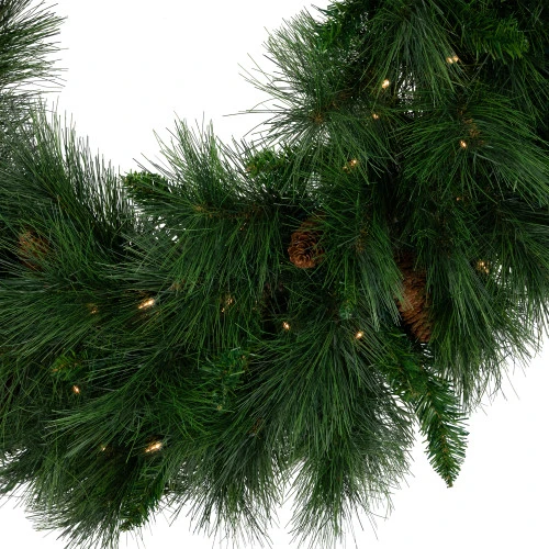 Northlight Pre-Lit White Valley Pine Artificial Pinecone Christmas Wreath - 36" - Clear Lights 5 Northlight Pre-Lit White Valley Pine Artificial Pinecone Christmas Wreath - 36" - Clear Lights - Image 5