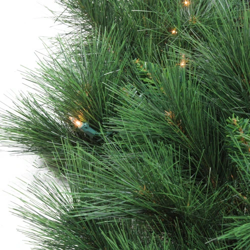 Northlight Pre-lit White Valley Pine Artificial Christmas Wreath - 48" - Clear Lights 2 Northlight Pre-lit White Valley Pine Artificial Christmas Wreath - 48" - Clear Lights - Image 2