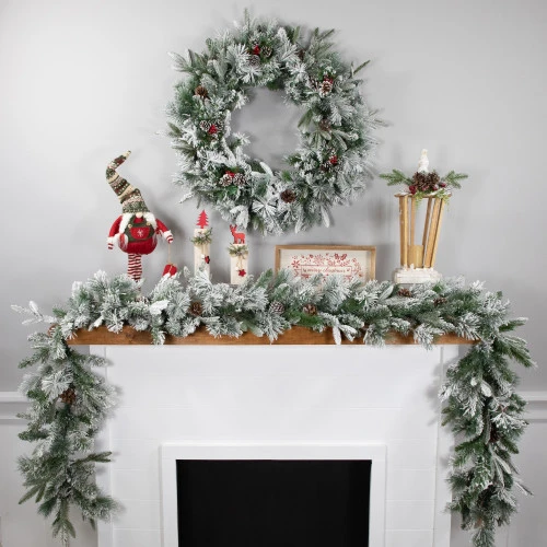 Real Touch™? Flocked Rosemary Emerald Angel Pine Artificial Christmas Garland - 9' X 14" - Unlit 2 Real Touch™? Flocked Rosemary Emerald Angel Pine Artificial Christmas Garland - 9' X 14" - Unlit - Image 2