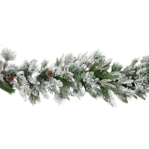 Real Touch™? Flocked Rosemary Emerald Angel Pine Artificial Christmas Garland - 9' X 14" - Unlit 5 Real Touch™? Flocked Rosemary Emerald Angel Pine Artificial Christmas Garland - 9' X 14" - Unlit - Image 5