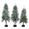 Northlight Set Of 3 Slim Flocked Alpine Artificial Christmas Trees 6' - Unlit