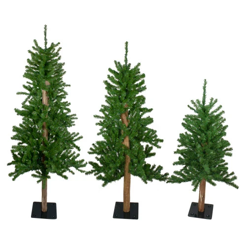 Northlight Set Of 3 Alpine Artificial Christmas Trees 3', 4'and 5'- Unlit 1 Northlight Set Of 3 Alpine Artificial Christmas Trees 3', 4'and 5'- Unlit