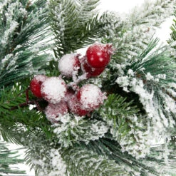 Northlight Real Touch™? Flocked Calloway Fir With Berries Artificial Christmas Garland - 7' X 12" - Unlit -Winter Decor Store northlight v96292 03 43951.1726279113