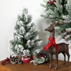 Northlight Flocked Angel Pine Artificial Mini Christmas Tree - 19" - Unlit