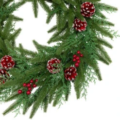 Northlight Real Touch™? Wind River Fir With Glittered Pinecones Artificial Christmas Wreath - 24" - Unlit -Winter Decor Store northlight v96307 02 47978.1726279112