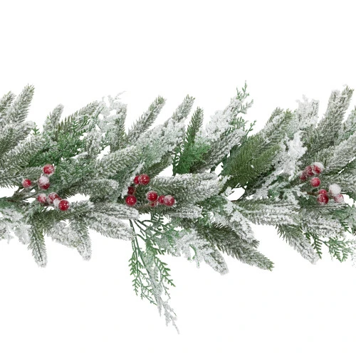 Northlight Real Touch™? Flocked Wind River Fir With Berries Artificial Christmas Garland - 7' X 12" - Unlit 5 Northlight Real Touch™? Flocked Wind River Fir With Berries Artificial Christmas Garland - 7' X 12" - Unlit - Image 5