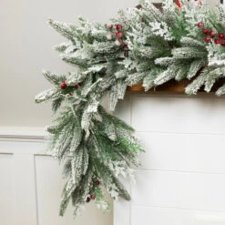 Northlight Real Touch™? Flocked Wind River Fir With Berries Artificial Christmas Garland - 7' X 12" - Unlit 11 Northlight Real Touch™? Flocked Wind River Fir With Berries Artificial Christmas Garland - 7' X 12" - Unlit -Winter Decor Store northlight v96308 styled 02 89843.1726279112