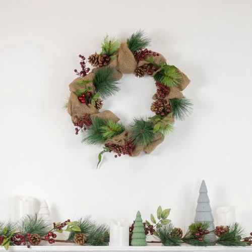 Roman 4.5' X 5.5" Green And Red Snow Dusted Artificial Christmas Garland - Unlit 2 Roman 4.5' X 5.5" Green And Red Snow Dusted Artificial Christmas Garland - Unlit - Image 2