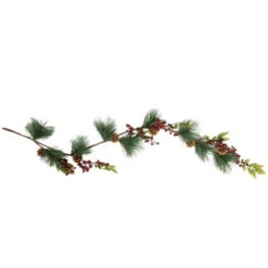 Roman 4.5' X 5.5" Green And Red Snow Dusted Artificial Christmas Garland - Unlit