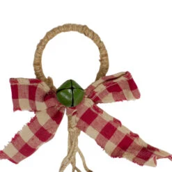 Northlight 15-Inch Pine And Green Jingle Bell Christmas Door Hanger With Plaid Bow -Winter Decor Store northlight vm89198 2 45593.1605061099