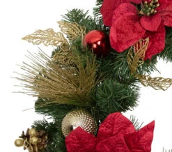Poinsettias And Ball Ornaments Artificial Christmas Wreath - 24-Inch, Unlit 9 Poinsettias And Ball Ornaments Artificial Christmas Wreath - 24-Inch, Unlit -Winter Decor Store northlight vm89300 newcloseup 23012.1723684243