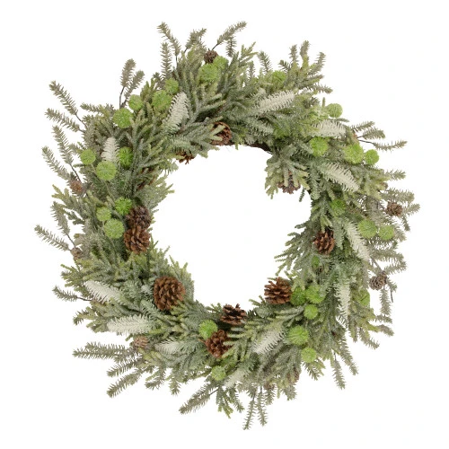 Northlight Frosted Pine And Pinecone Christmas Wreath, 30-Inch, Unlit 1 Northlight Frosted Pine And Pinecone Christmas Wreath, 30-Inch, Unlit