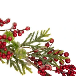 Northlight 5' X 8" Frosted Pine And Red Berry Christmas Garland - Unlit -Winter Decor Store northlight vm92777 2 62763.1659734337