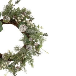 White Berry, Eucalyptus And Pinecone Christmas Wreath, 20-Inch, Unlit -Winter Decor Store northlight vm92781 2 63653.1659734622