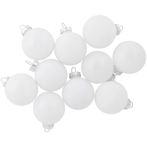 Northlight 10ct White Shiny And Matte Glass Ball Christmas Ornaments 1.75" (45mm) 1 Northlight 10ct White Shiny And Matte Glass Ball Christmas Ornaments 1.75" (45mm)