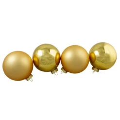 Northlight 4ct Gold Glass 2-Finish Christmas Ball Ornaments 4" (100mm) -Winter Decor Store northlight wy00769 3 57880.1665610745