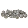 40ct Shiny And Matte Silver Glass Ball Christmas Ornaments 2.5"