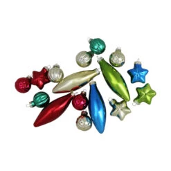 16ct Vibrantly Colored Shiny Shatterproof Finial And Star Christmas Ornaments 4" (100mm) -Winter Decor Store northlight wy04170 3 53323.1599873119
