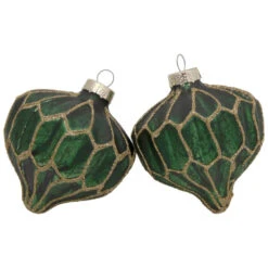 4ct Green With Gold Glitter Onion And Finial Glass Christmas Ornaments 4.75" -Winter Decor Store northlight wy88837 2 updated2022 47463.1669970845