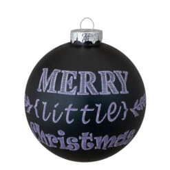 4ct Matte Black Merry Little Christmas Glass Ball Ornaments 2.5-Inch (65mm) 5 4ct Matte Black Merry Little Christmas Glass Ball Ornaments 2.5-Inch (65mm) -Winter Decor Store northlight wy88864 2 updated 20299.1621620561